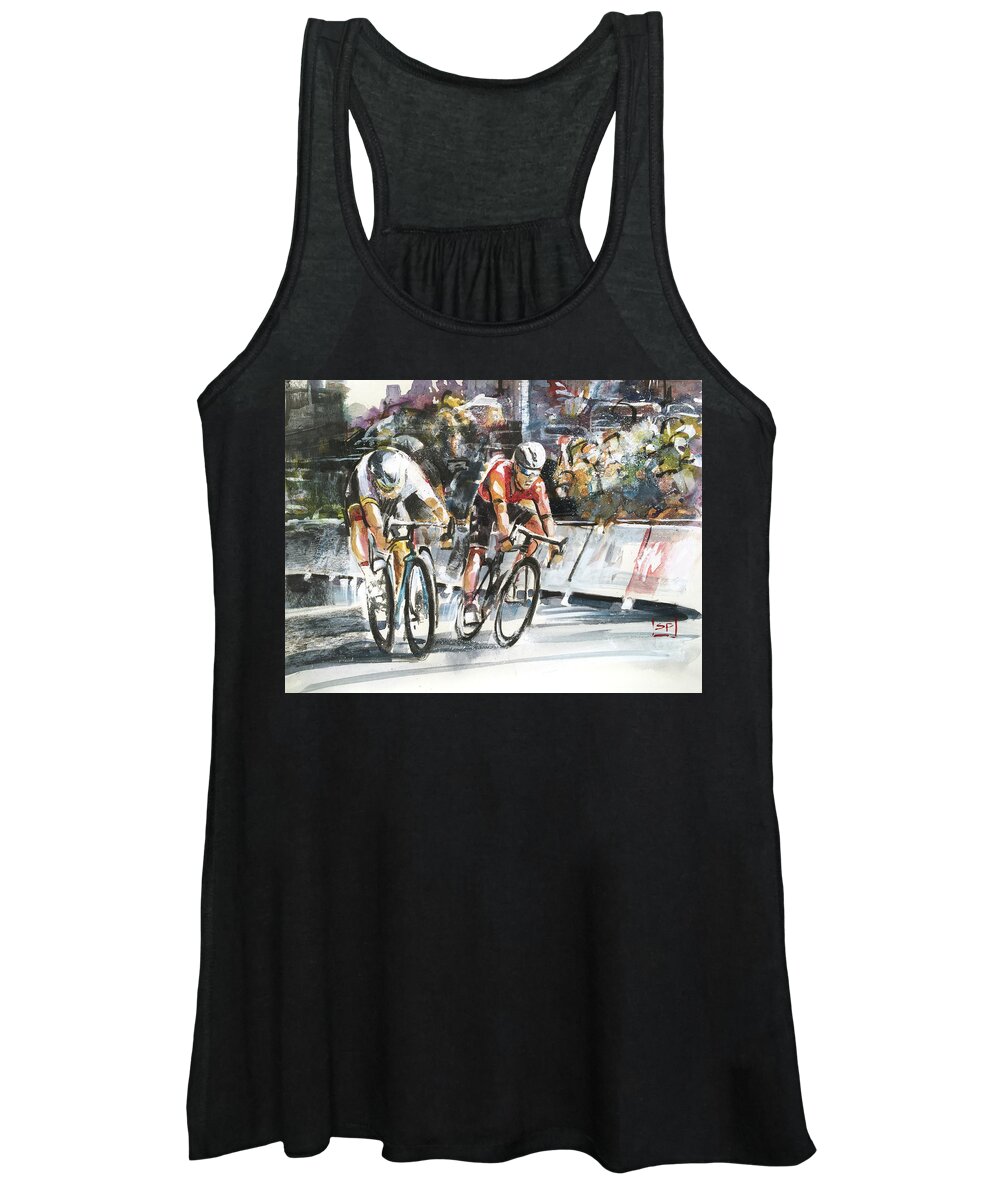 Letour Women's Tank Top featuring the painting Power Finish by Shirley Peters
