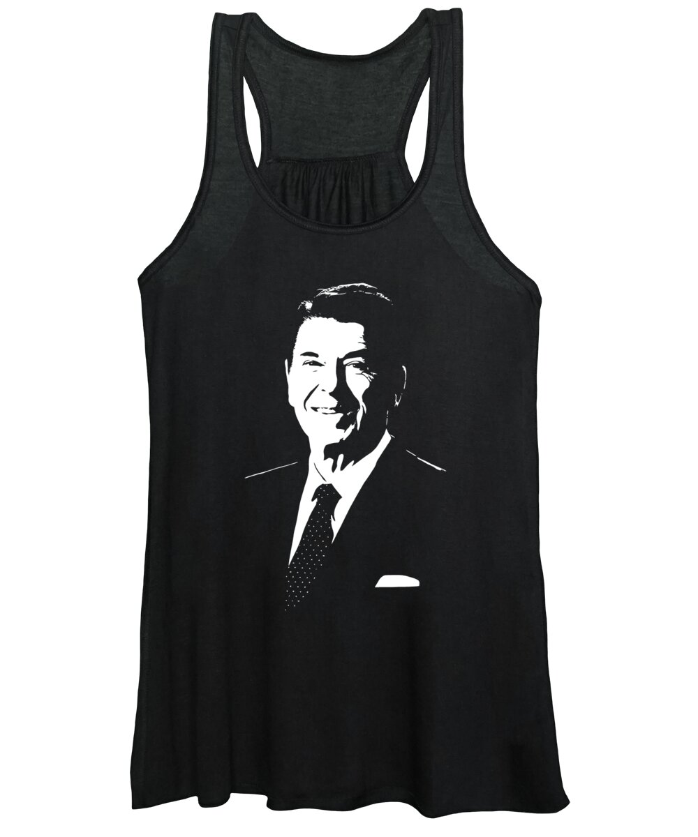 Ronald Reagan Women's Tank Top featuring the digital art President Ronald Reagan by War Is Hell Store