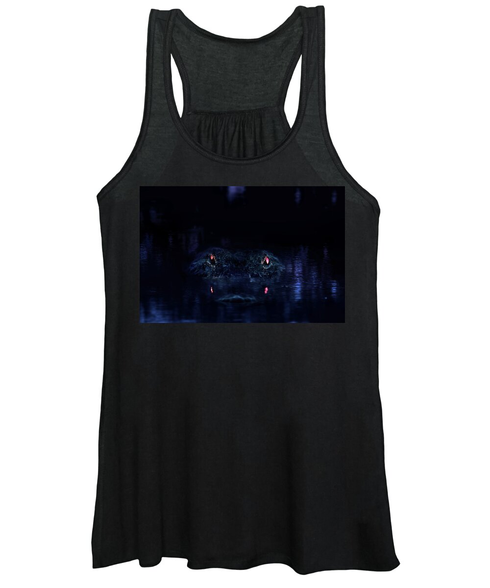 Alligator Women's Tank Top featuring the photograph Primeval by Mark Andrew Thomas