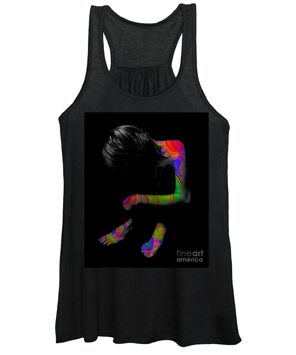 Body Paint Women's Tank Top featuring the photograph Projected Body Paint 2094915A by Rolf Bertram