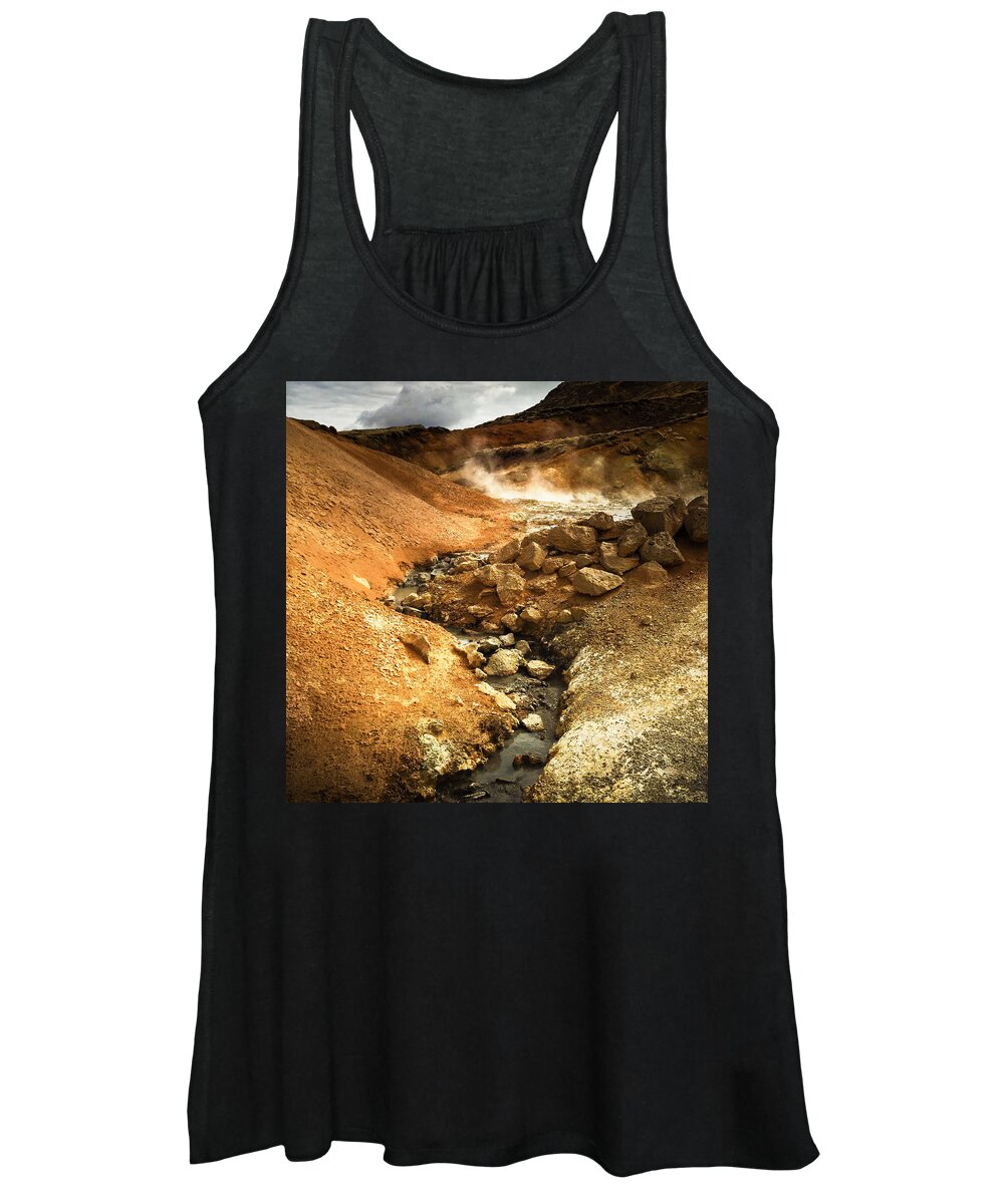 Iceland Women's Tank Top featuring the photograph Pure Iceland - geothermal area Krysuvik by Matthias Hauser