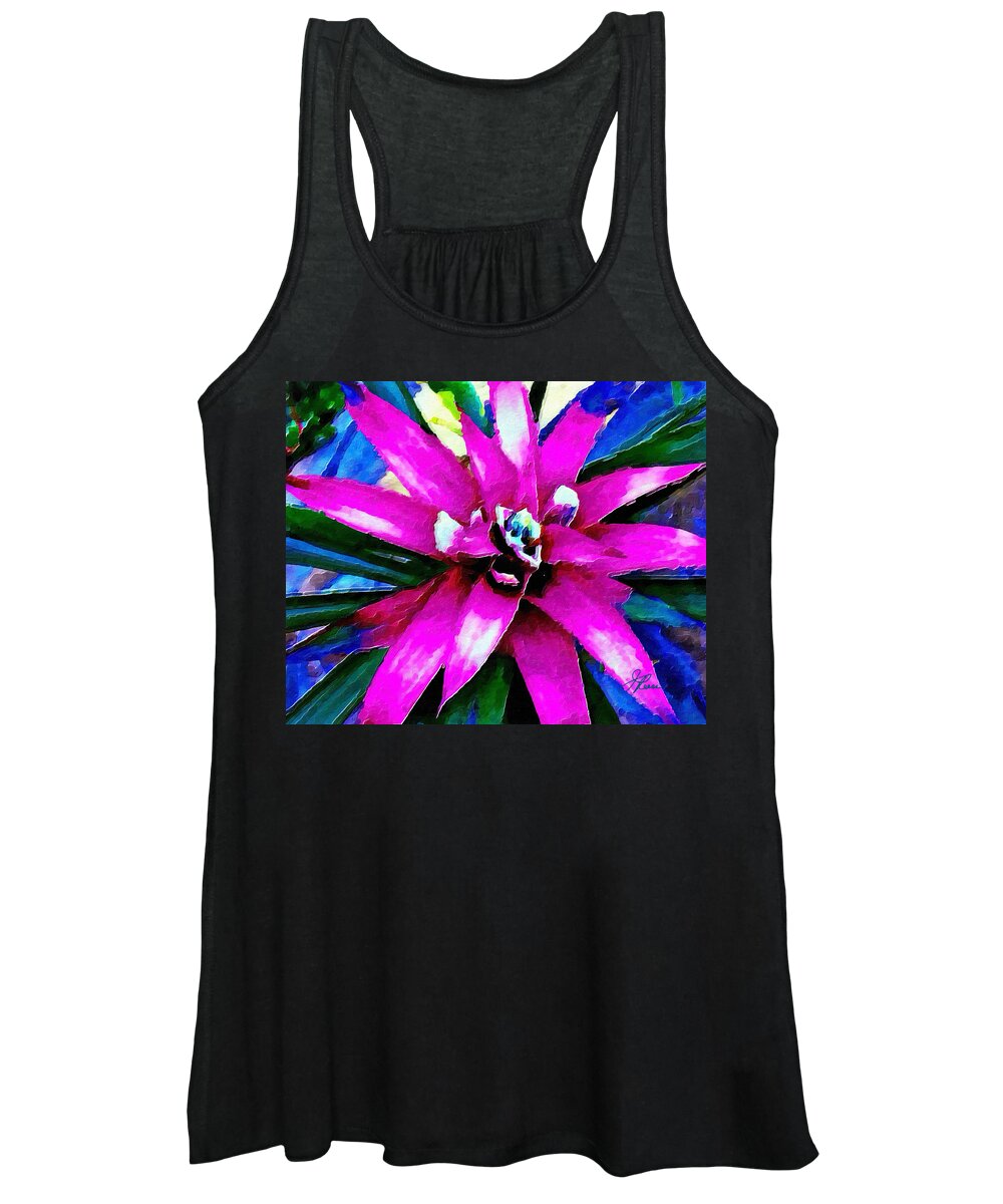 Rose Women's Tank Top featuring the photograph Purple Star Flower close up by Joan Reese
