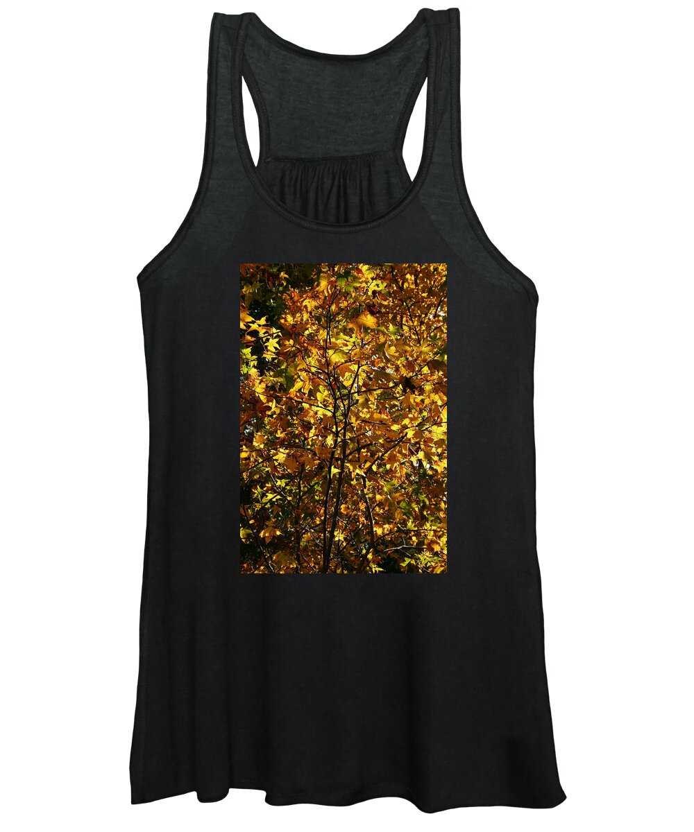 Leaf Women's Tank Top featuring the photograph Radiant Leaves by Karen Harrison Brown