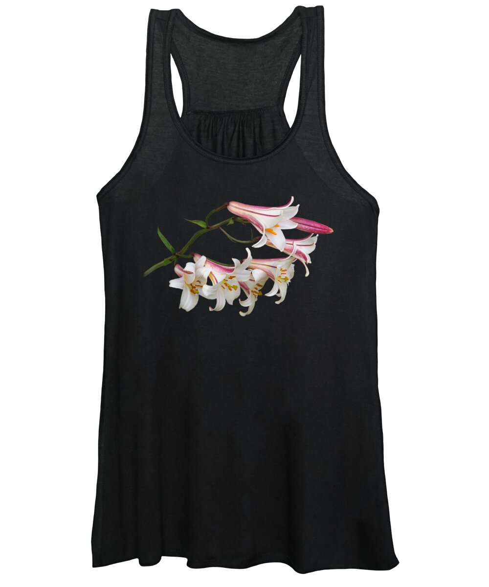 Pink And White Lily Women's Tank Top featuring the photograph Radiant Lilies by Gill Billington