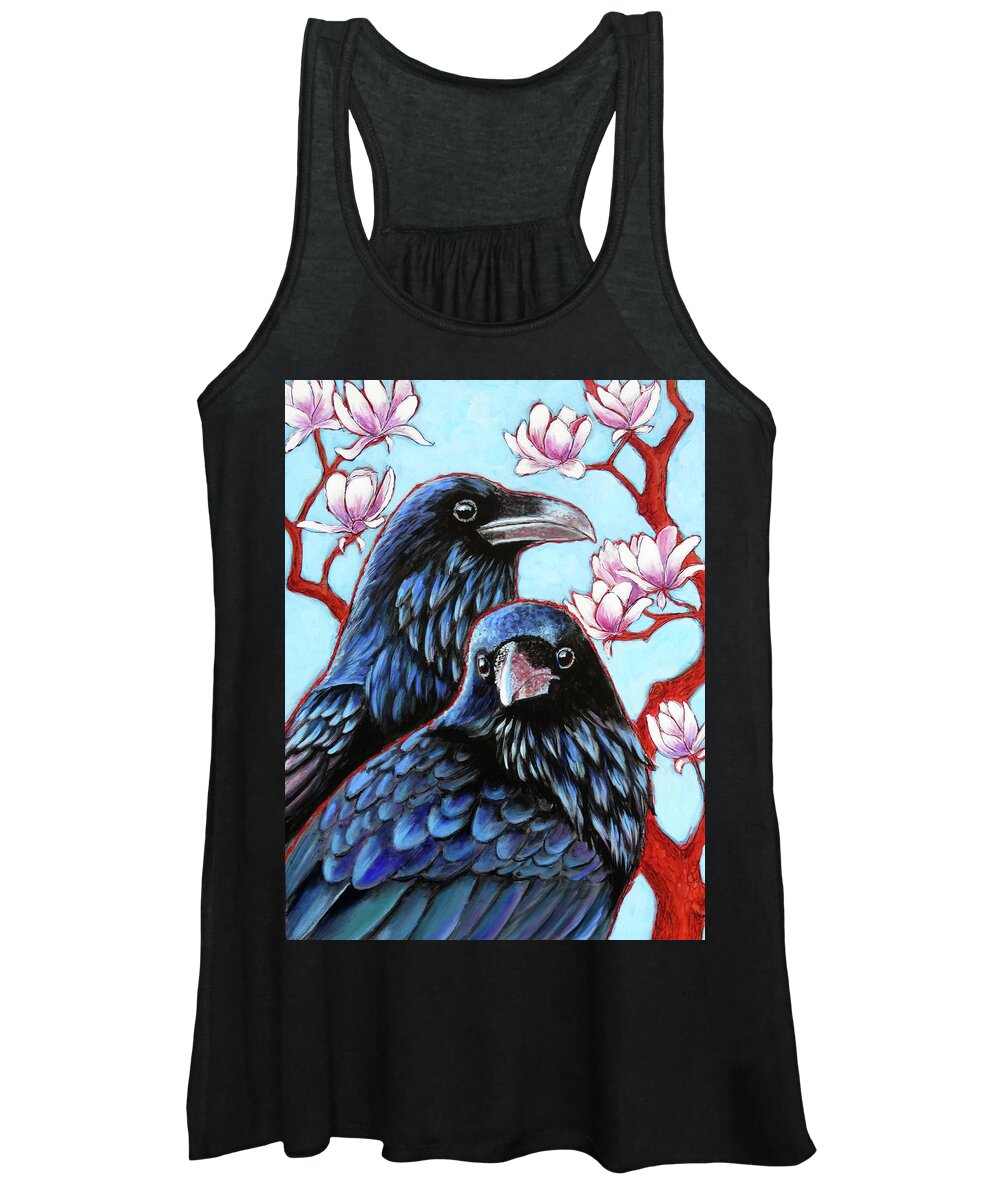 Ravens Women's Tank Top featuring the painting Ravens and Magnolias by Ande Hall