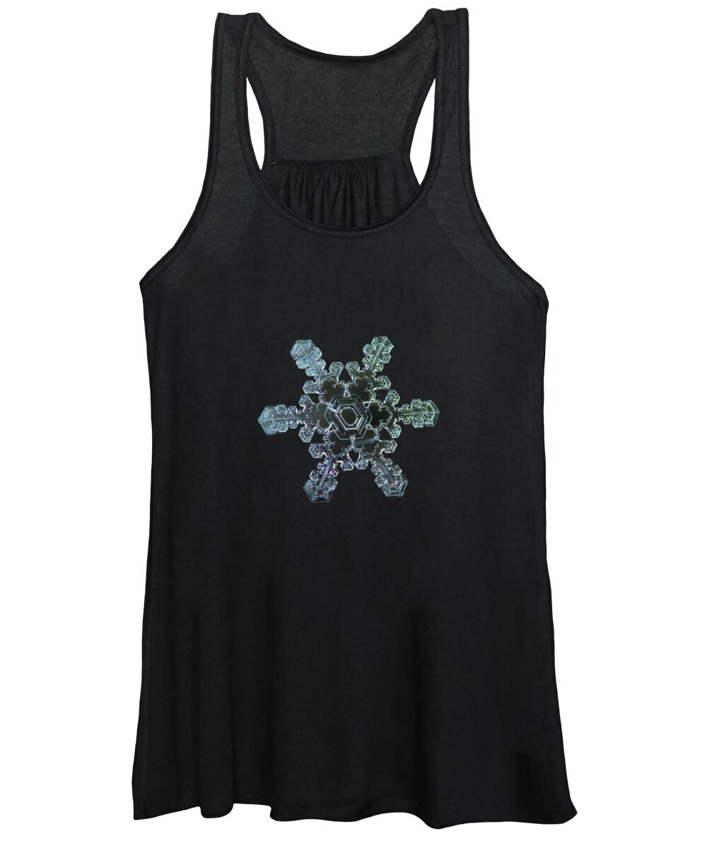 Snowflake Women's Tank Top featuring the photograph Real snowflake - Slight Asymmetry new by Alexey Kljatov