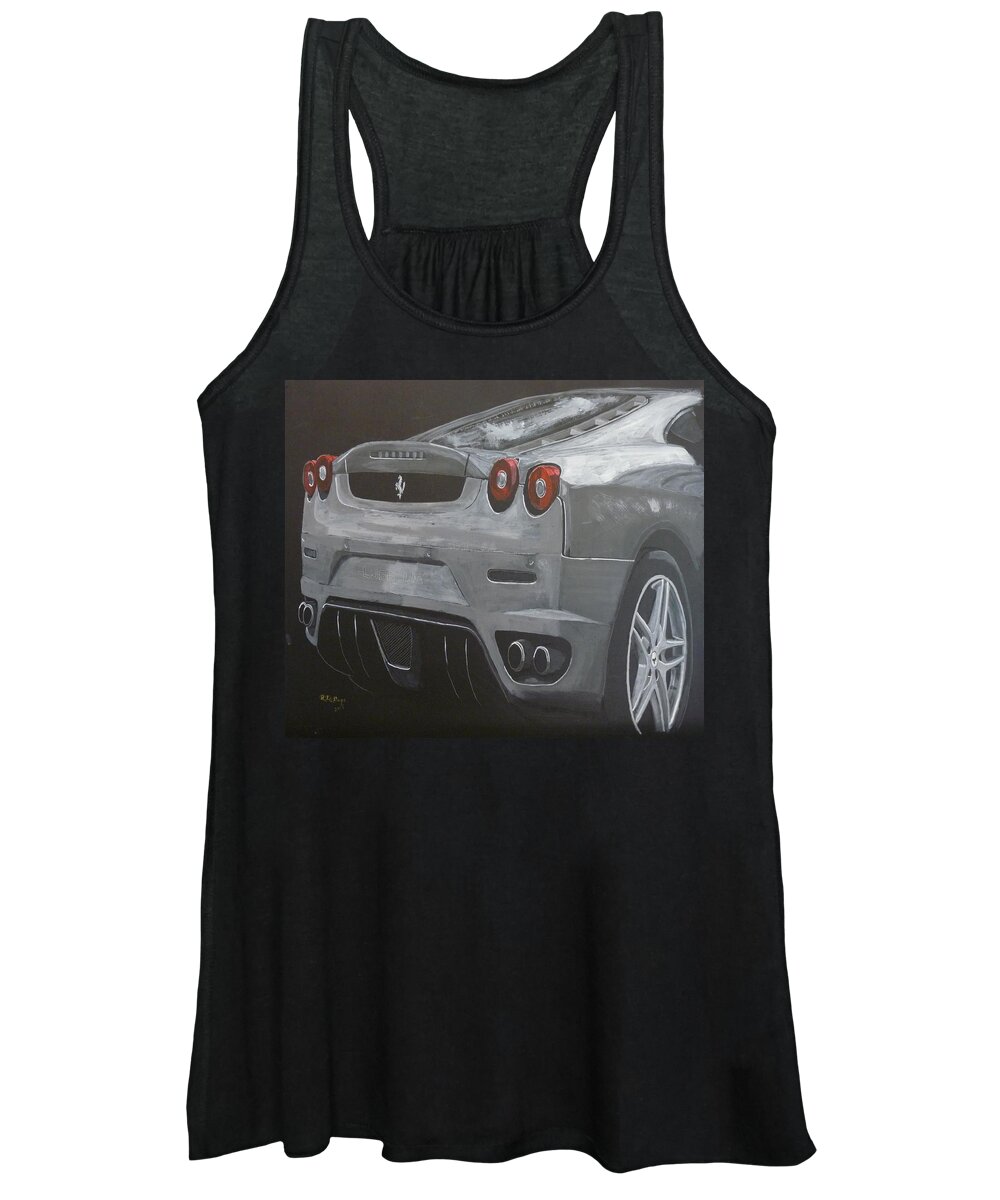 Ferrari Women's Tank Top featuring the painting Rear Ferrari F430 by Richard Le Page