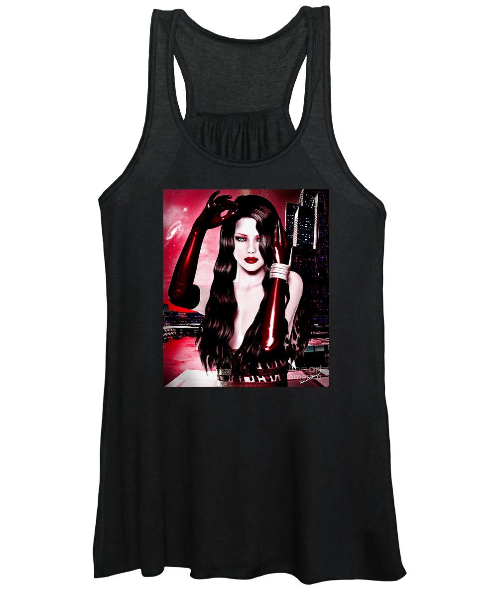 Sci-fi Women's Tank Top featuring the digital art Red City by Alicia Hollinger