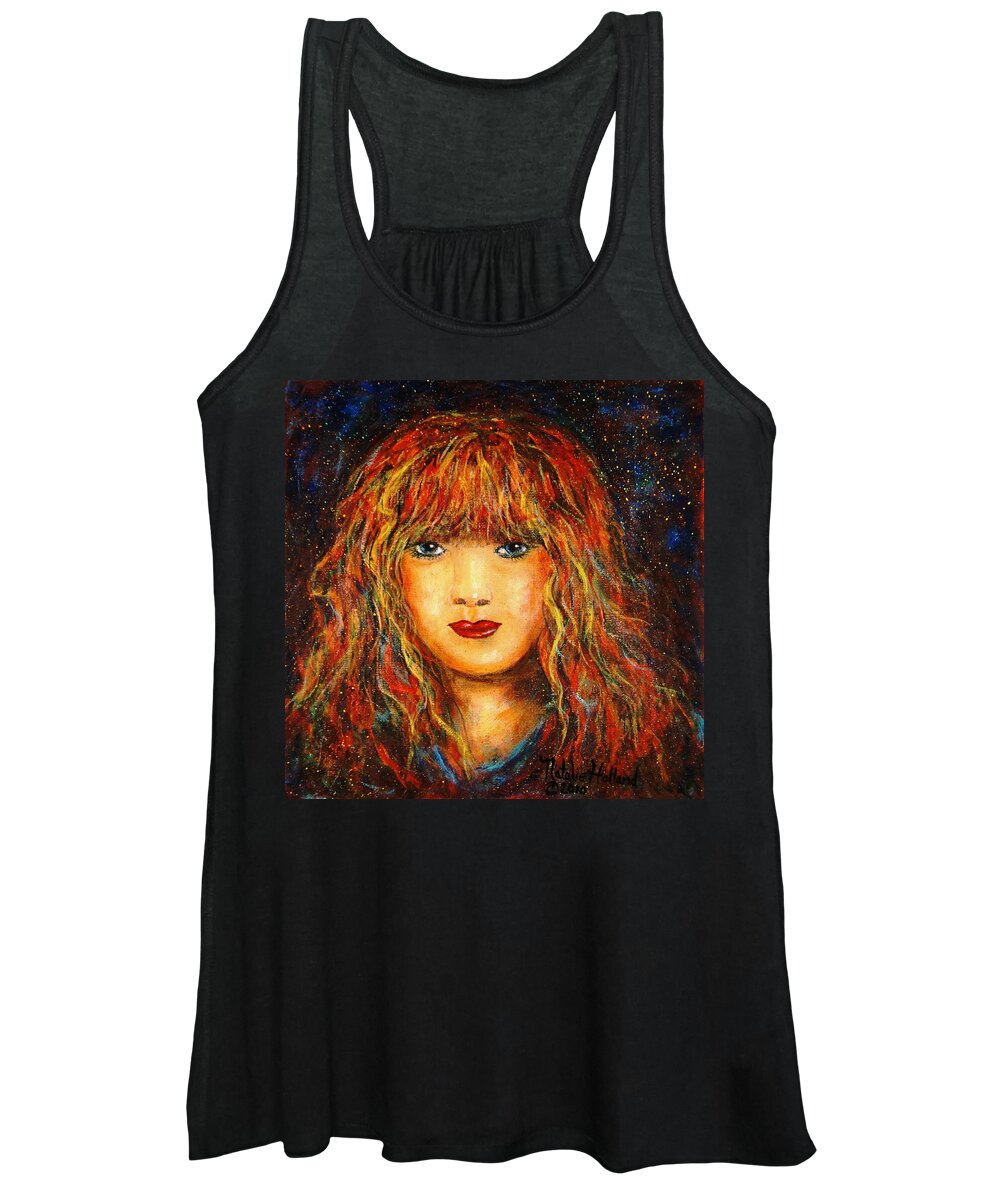 Girl Women's Tank Top featuring the painting Red Flame by Natalie Holland
