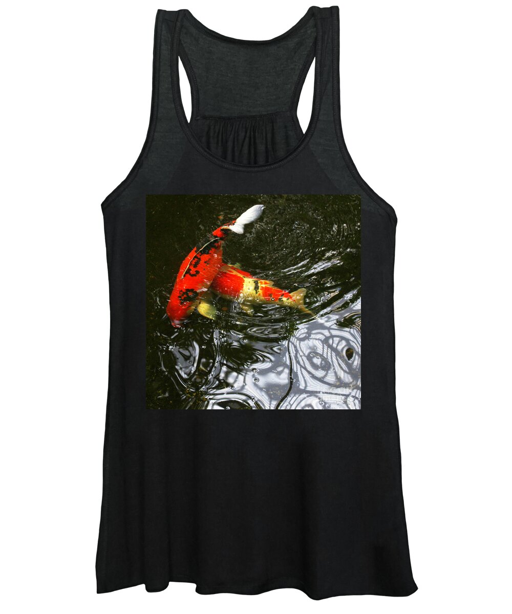 Koi Women's Tank Top featuring the photograph Red Koi Fish by Cheryl Del Toro