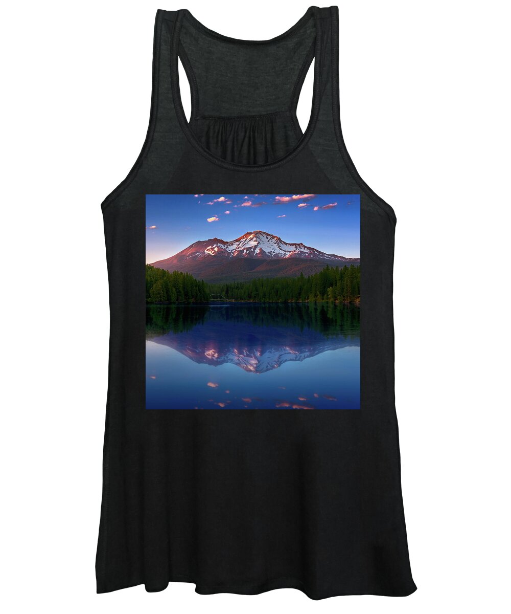 Af Zoom 24-70mm F/2.8g Women's Tank Top featuring the photograph Reflection on California's Lake Siskiyou by John Hight