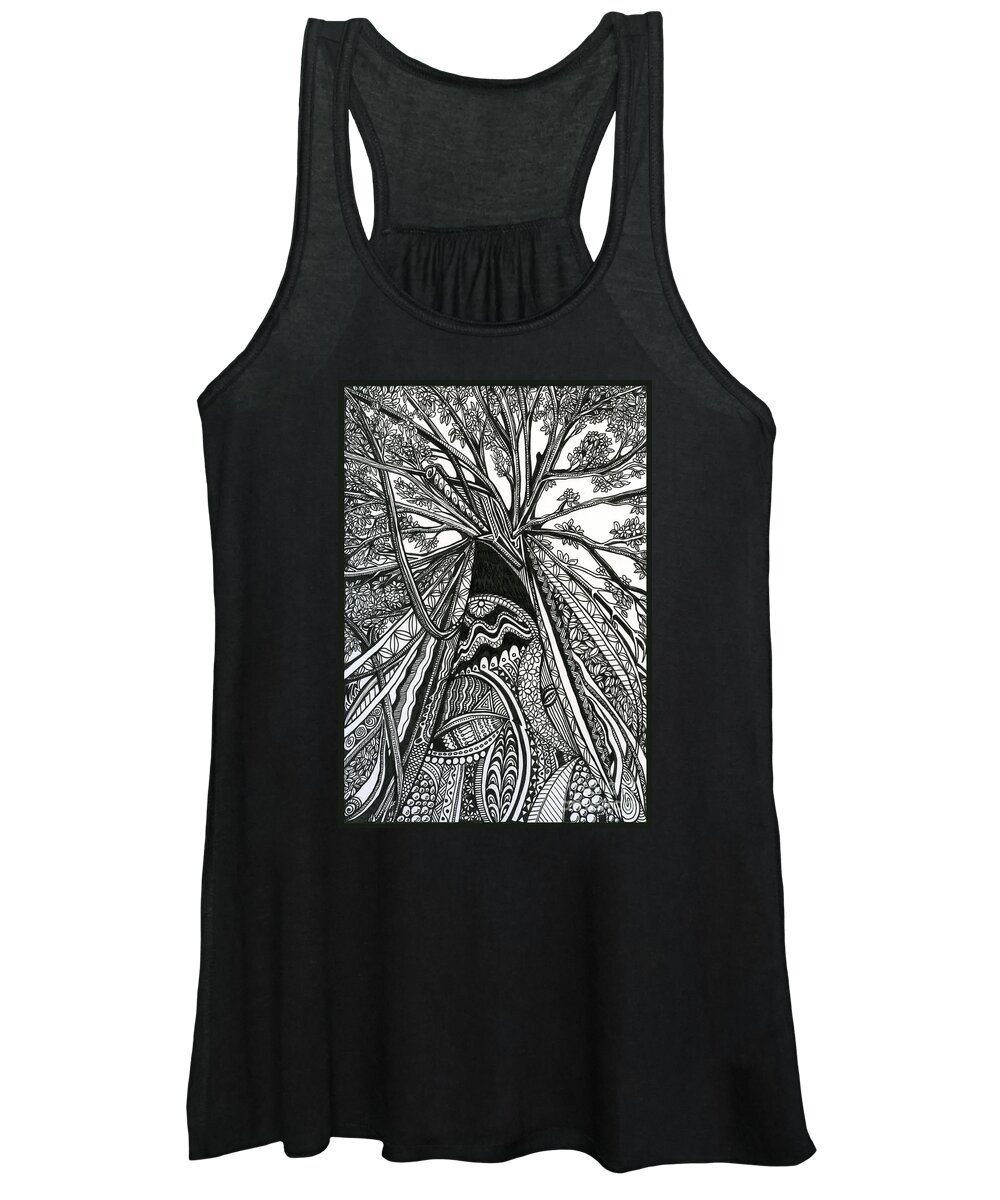 Trees Women's Tank Top featuring the drawing Regal by Danielle Scott