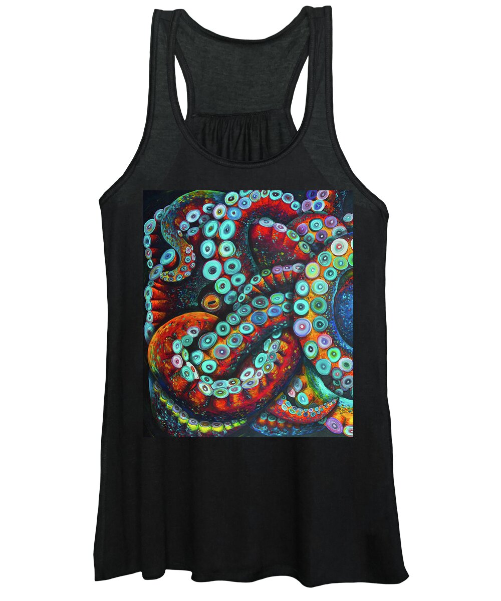 Octopus Women's Tank Top featuring the painting Release Me by Madeline Dillner