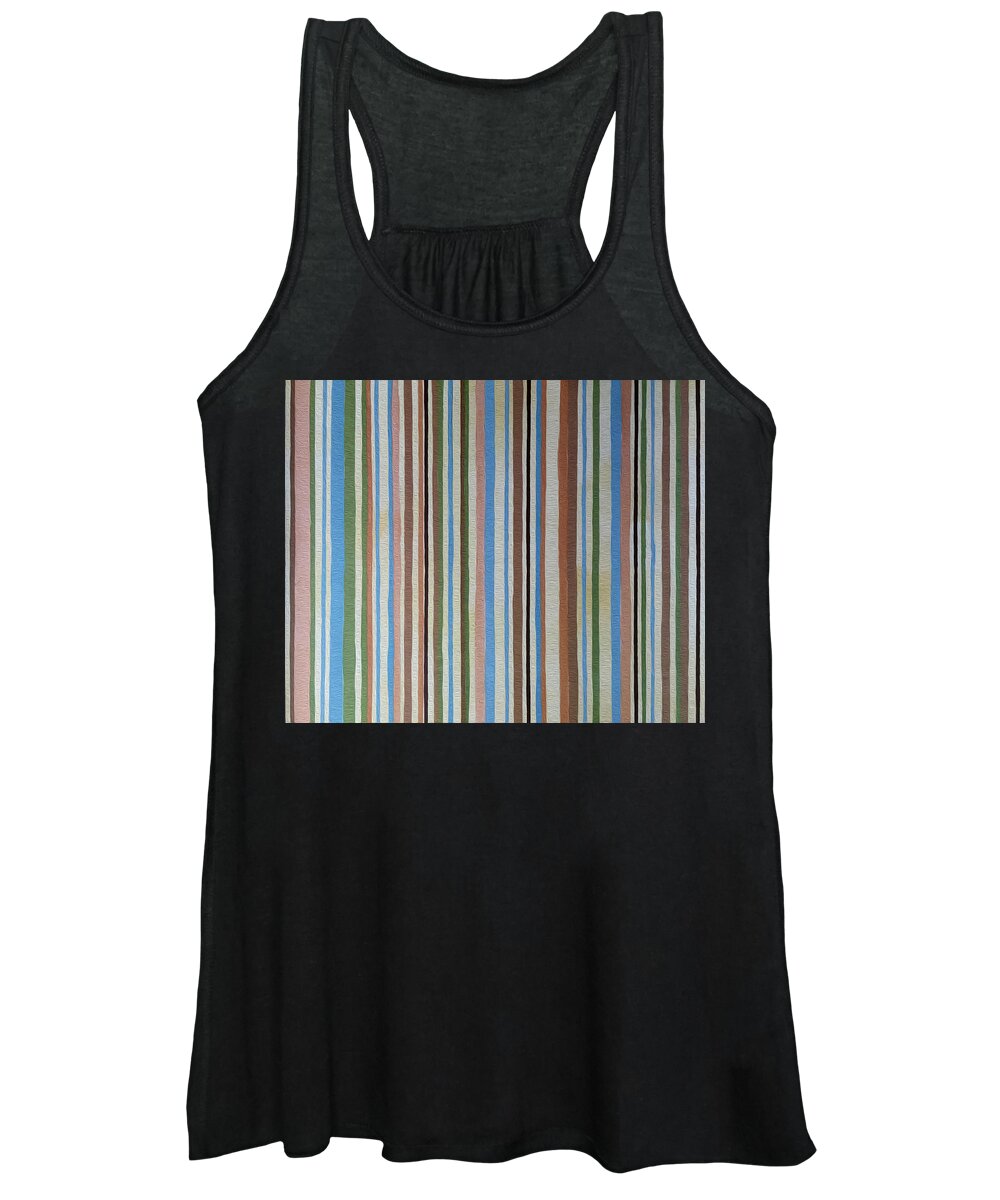 Stripes Women's Tank Top featuring the painting Retro Stripes by Portraits By NC