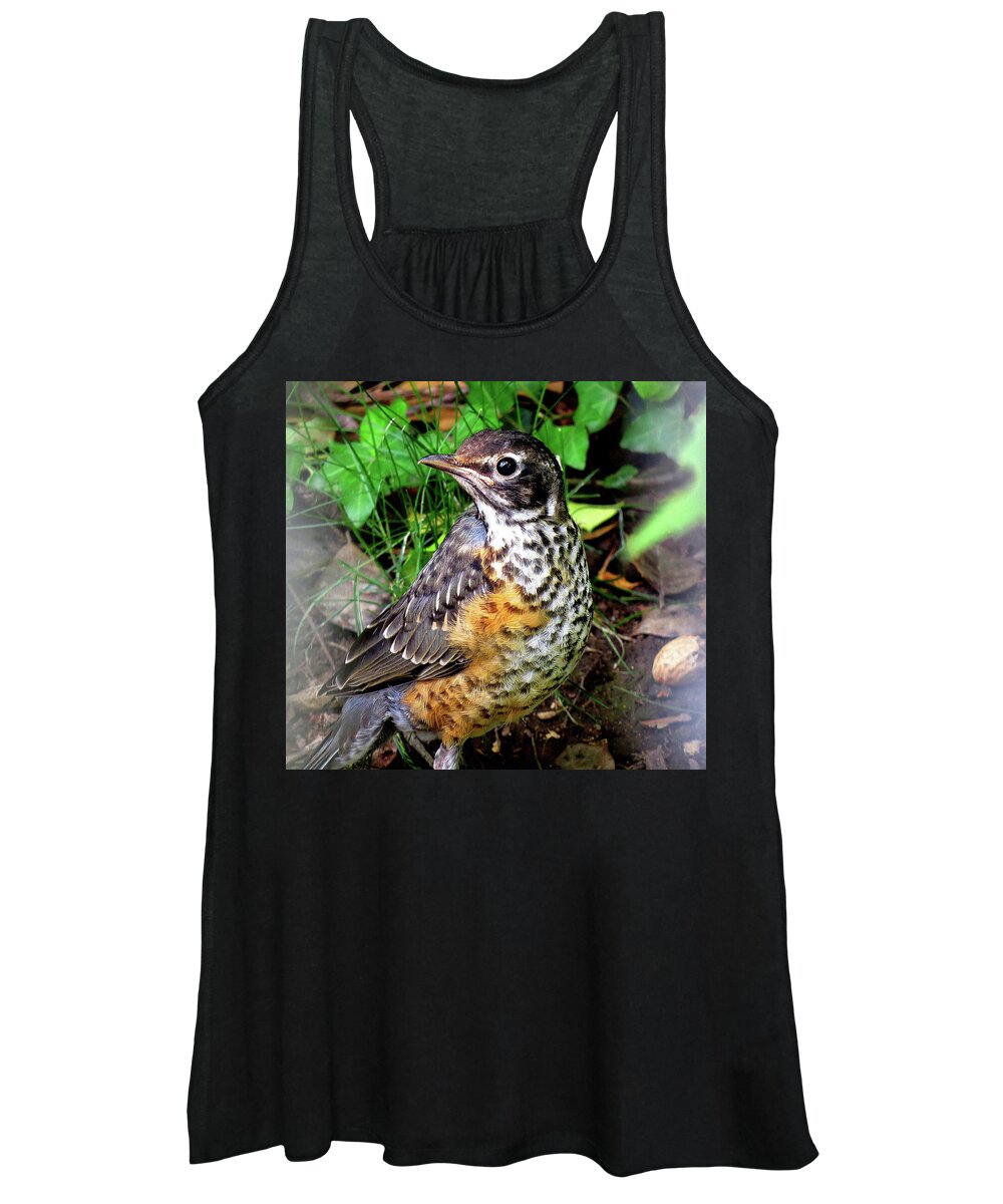 Robin Women's Tank Top featuring the photograph Rockin' Robin with Peanut by Linda Stern