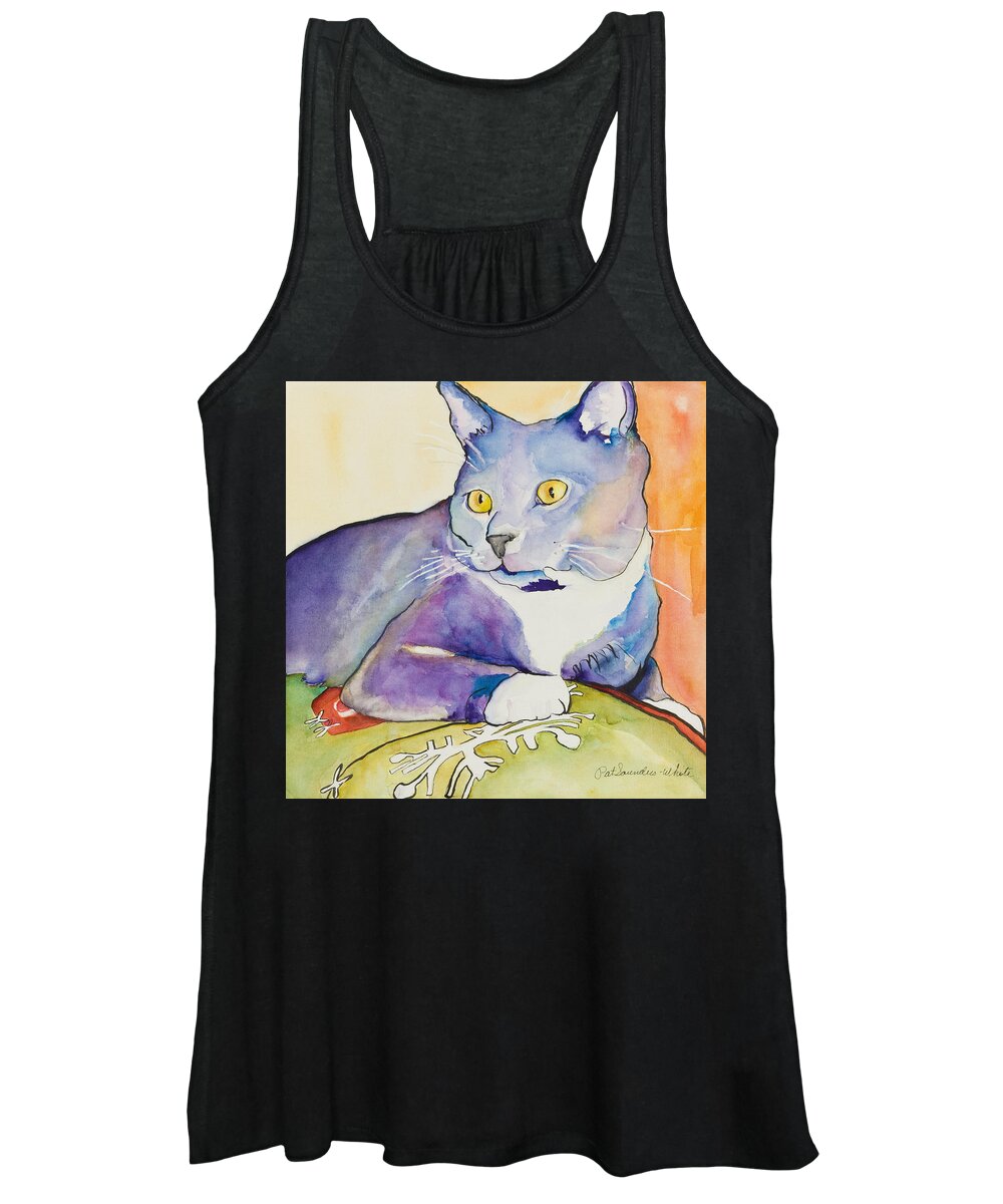 Pat Saunders-white Women's Tank Top featuring the painting Rocky by Pat Saunders-White
