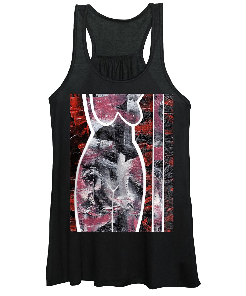 Nude Women's Tank Top featuring the painting Romantic by Roseanne Jones