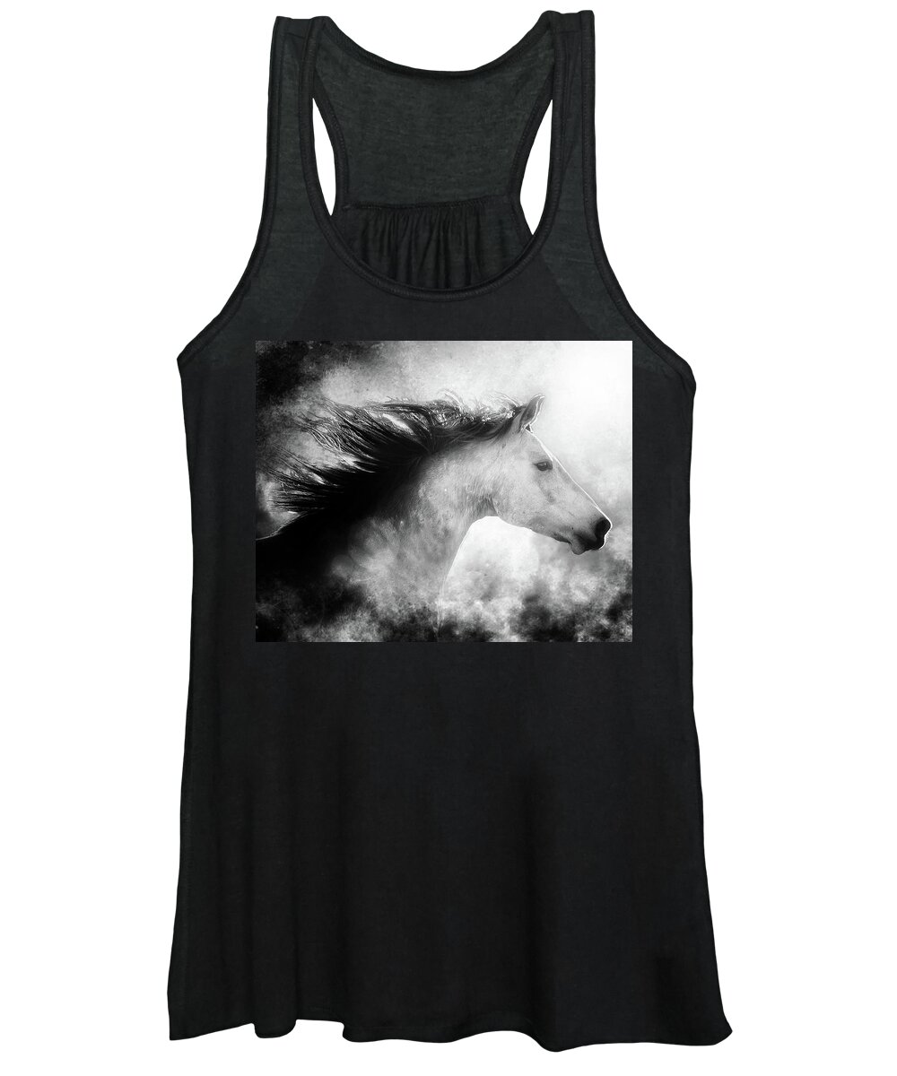 Horse Women's Tank Top featuring the photograph Run the Sun Down by Ron McGinnis
