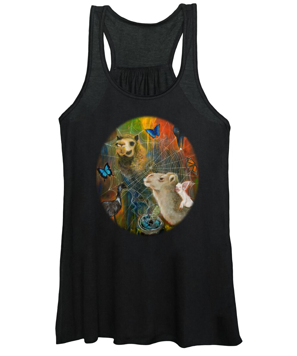 Animals Women's Tank Top featuring the painting Sacred Journey by Deborha Kerr