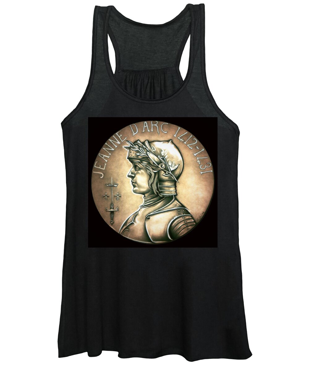 Coin Women's Tank Top featuring the drawing Saint Joan of Arc by Fred Larucci