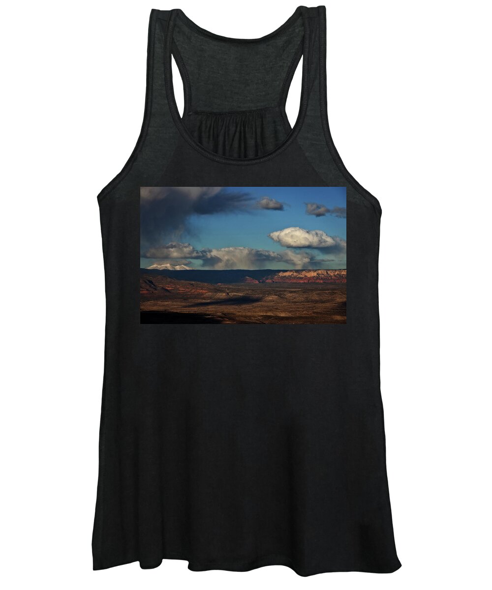 San Francisco Peaks Women's Tank Top featuring the photograph San Francisco Peaks with Snow and Clouds by Ron Chilston