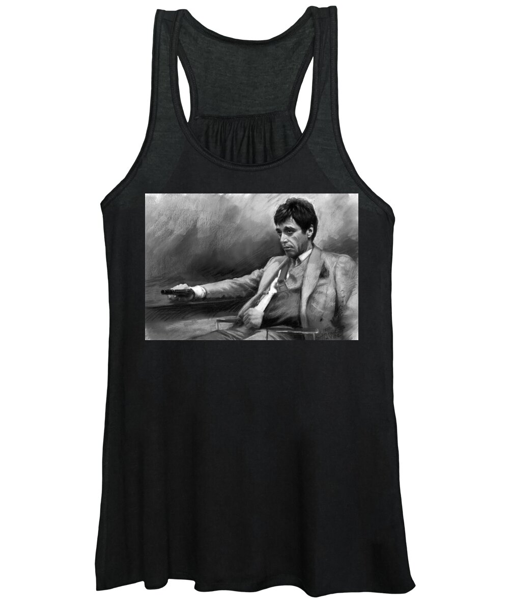 Al Pacino Women's Tank Top featuring the pastel Scarface 2 by Ylli Haruni