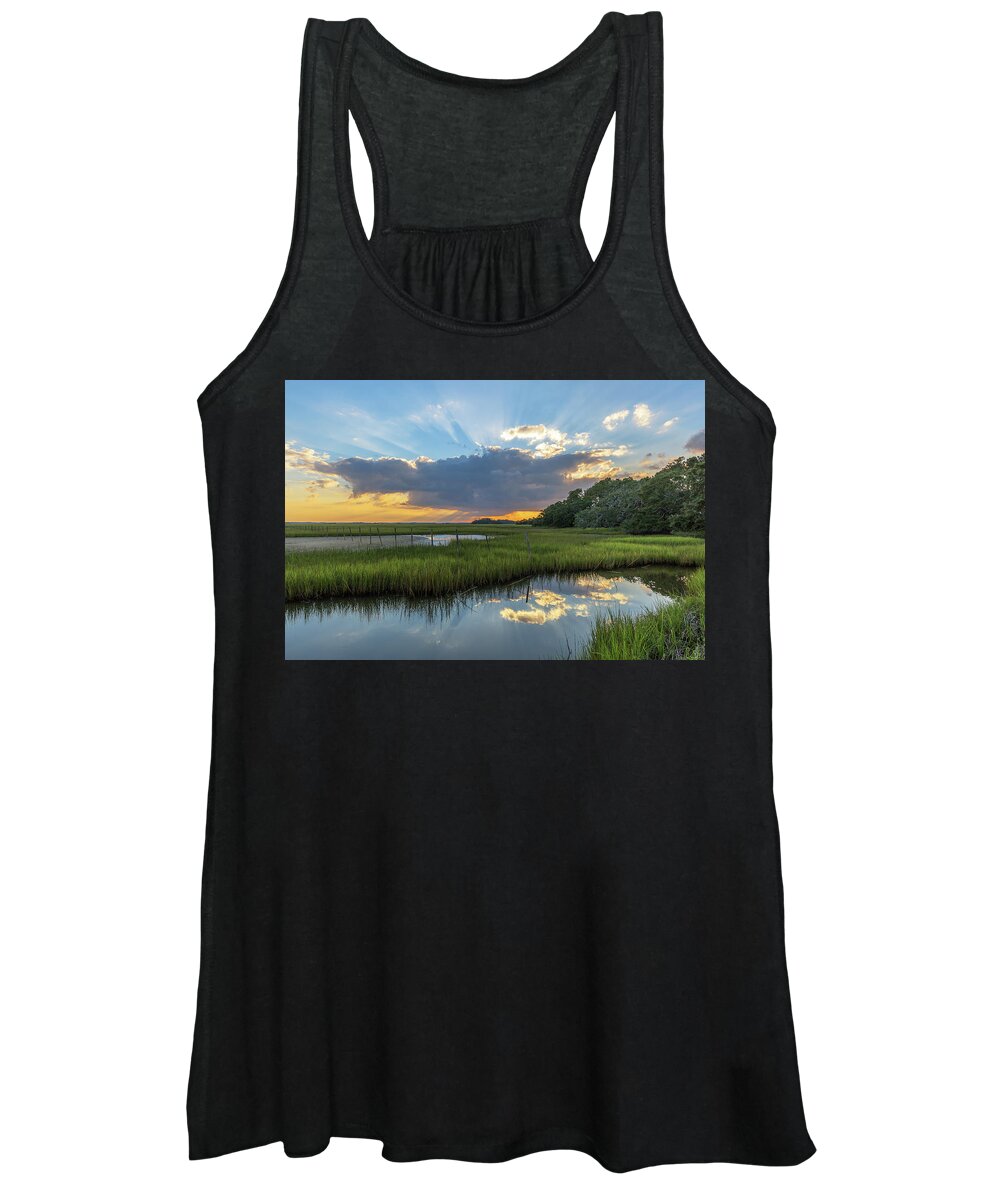 Seabrook Island Women's Tank Top featuring the photograph Seabrook Island Sunrays by Donnie Whitaker