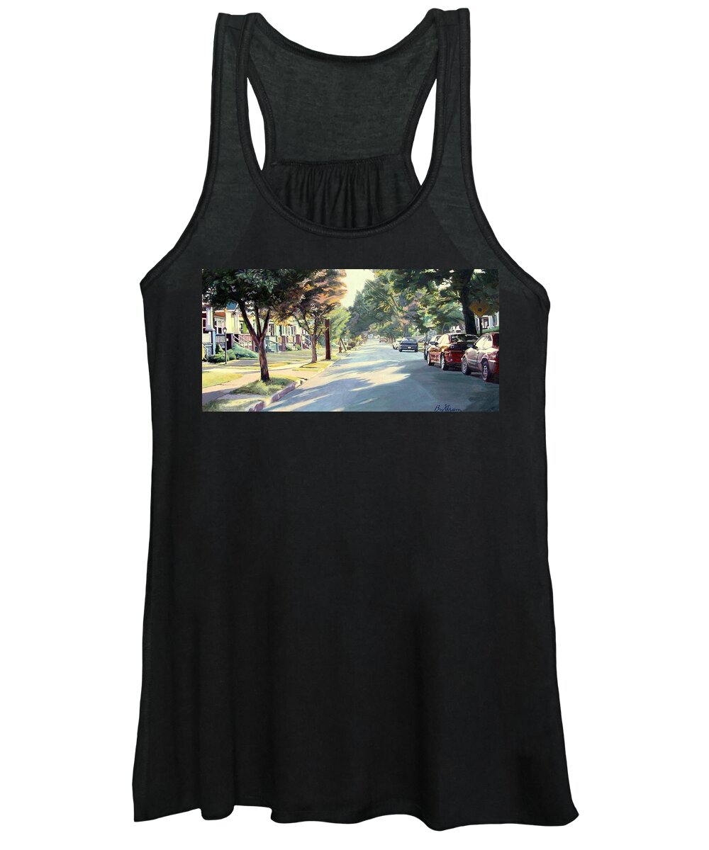 A Trip In The Inner City Women's Tank Top featuring the painting Shadows in 44108 by David Buttram