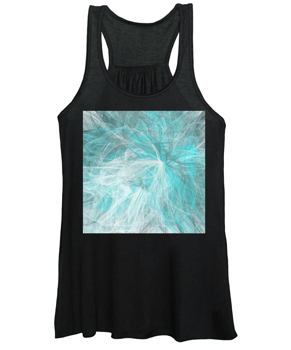 Blue Women's Tank Top featuring the painting Silky Blues by Lourry Legarde