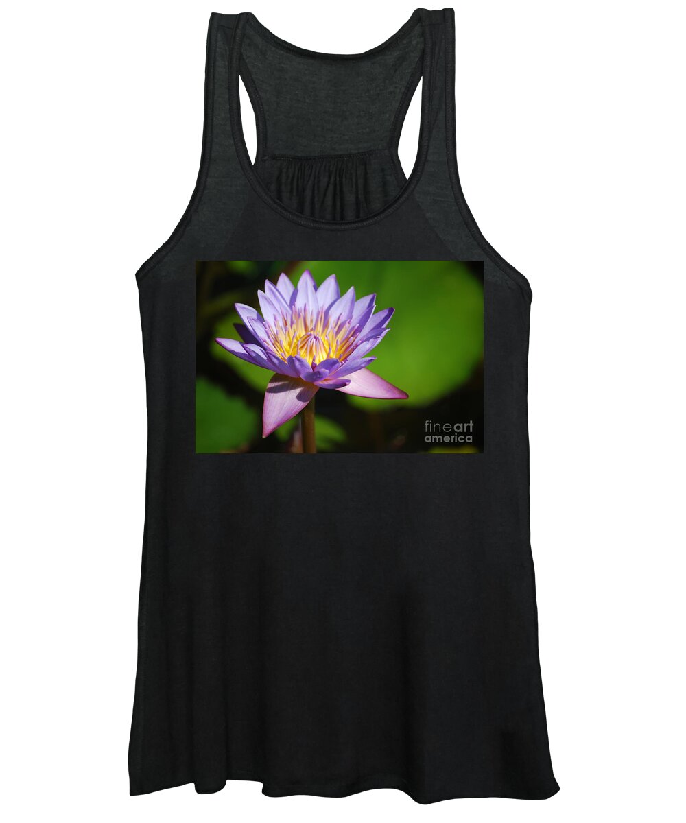 Nymphaea Women's Tank Top featuring the photograph Single Purple Water Lily Number One by Heather Kirk