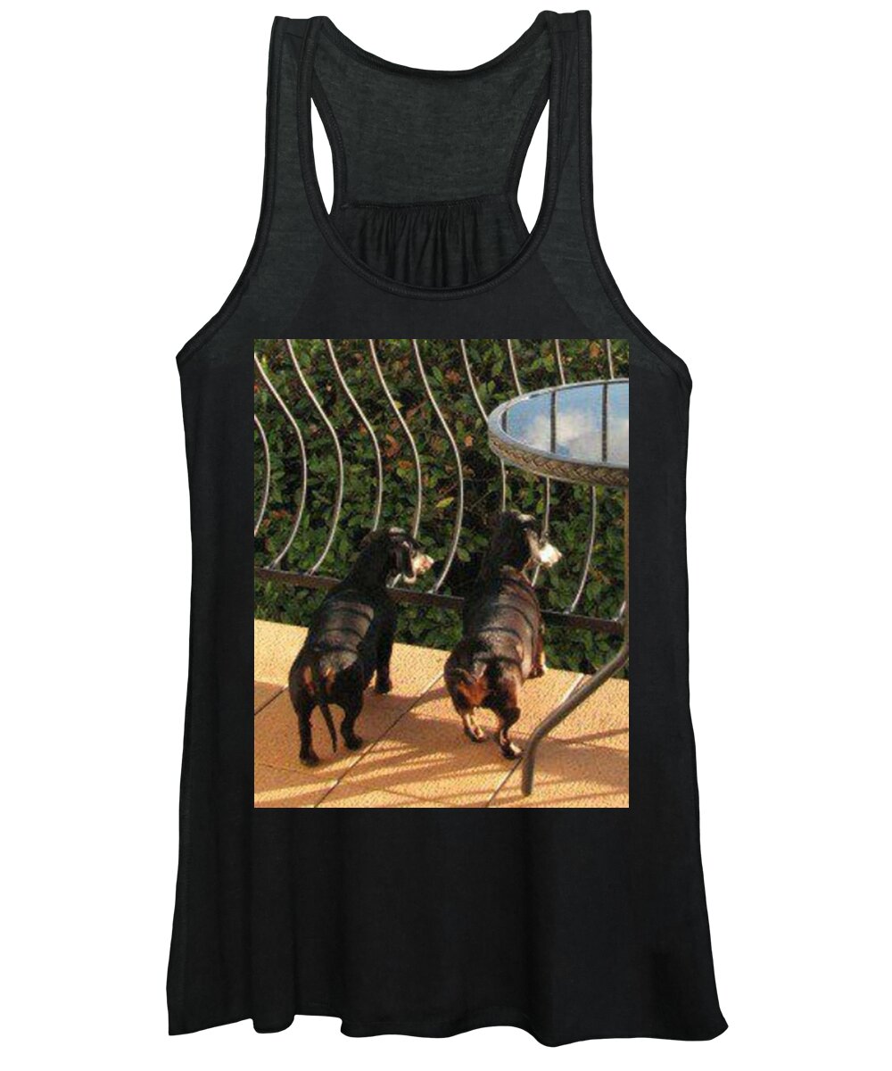 Dog Women's Tank Top featuring the photograph The Watch Girls by Rowena Tutty