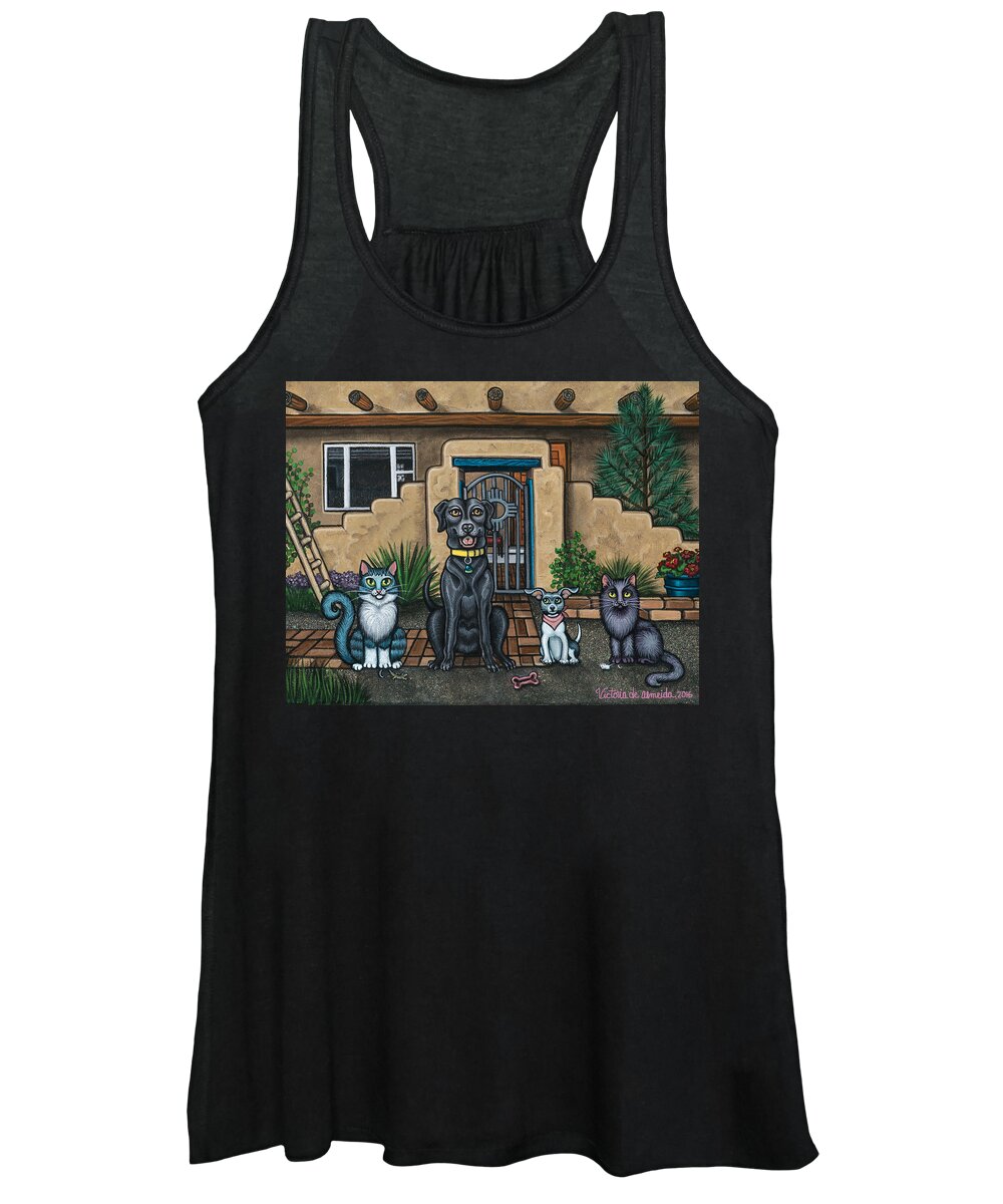 Southwest Women's Tank Top featuring the painting Sitting Pretty by Victoria De Almeida