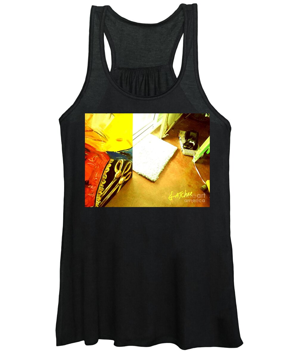Sitting Women's Tank Top featuring the photograph Sitting with A Rope by Sukalya Chearanantana