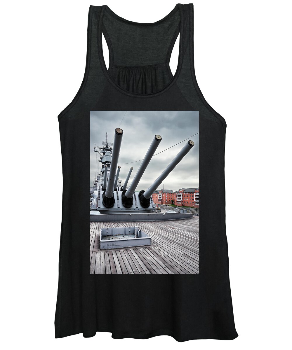 Uss Wisconsin Women's Tank Top featuring the photograph Six Pack of Sixteens by Christopher Holmes
