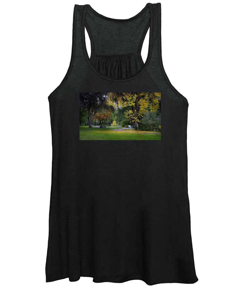 Beautiful Women's Tank Top featuring the photograph Skaha Lake Park by John Poon