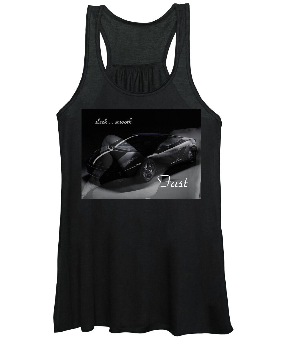 Exotic Cars Women's Tank Top featuring the photograph Sleek, Smooth, Fast by Bruce Gannon
