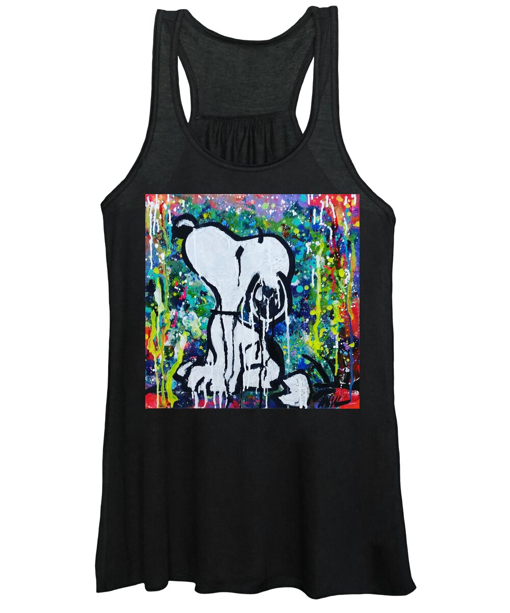 Snoopy Women's Tank Top featuring the painting Snoopy.Cosmos by A MiL