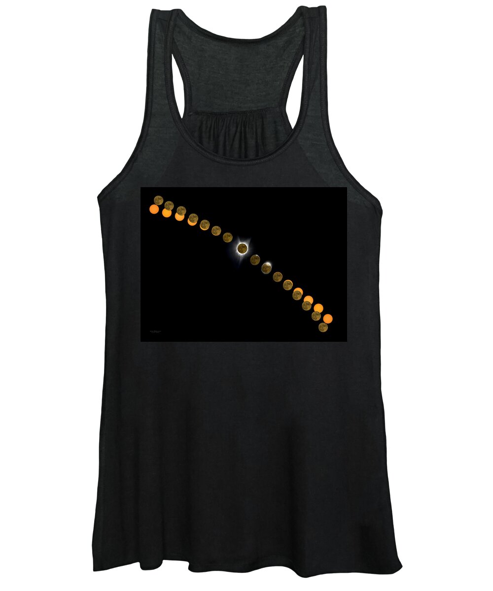 Solar Eclipse Women's Tank Top featuring the photograph Solar Eclipse Stages 2017 by Judi Dressler