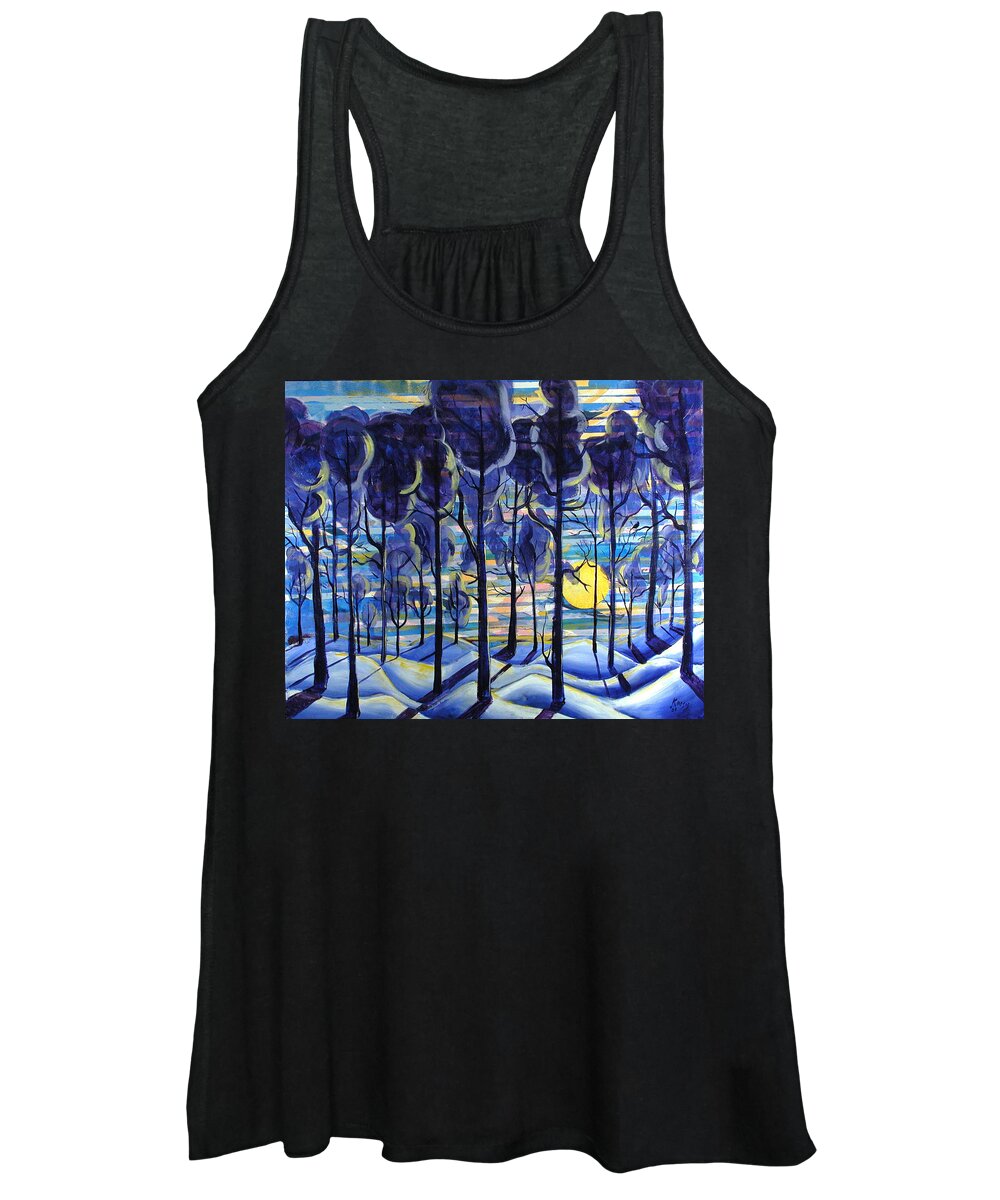 Landscape Women's Tank Top featuring the painting Solitude by Rollin Kocsis