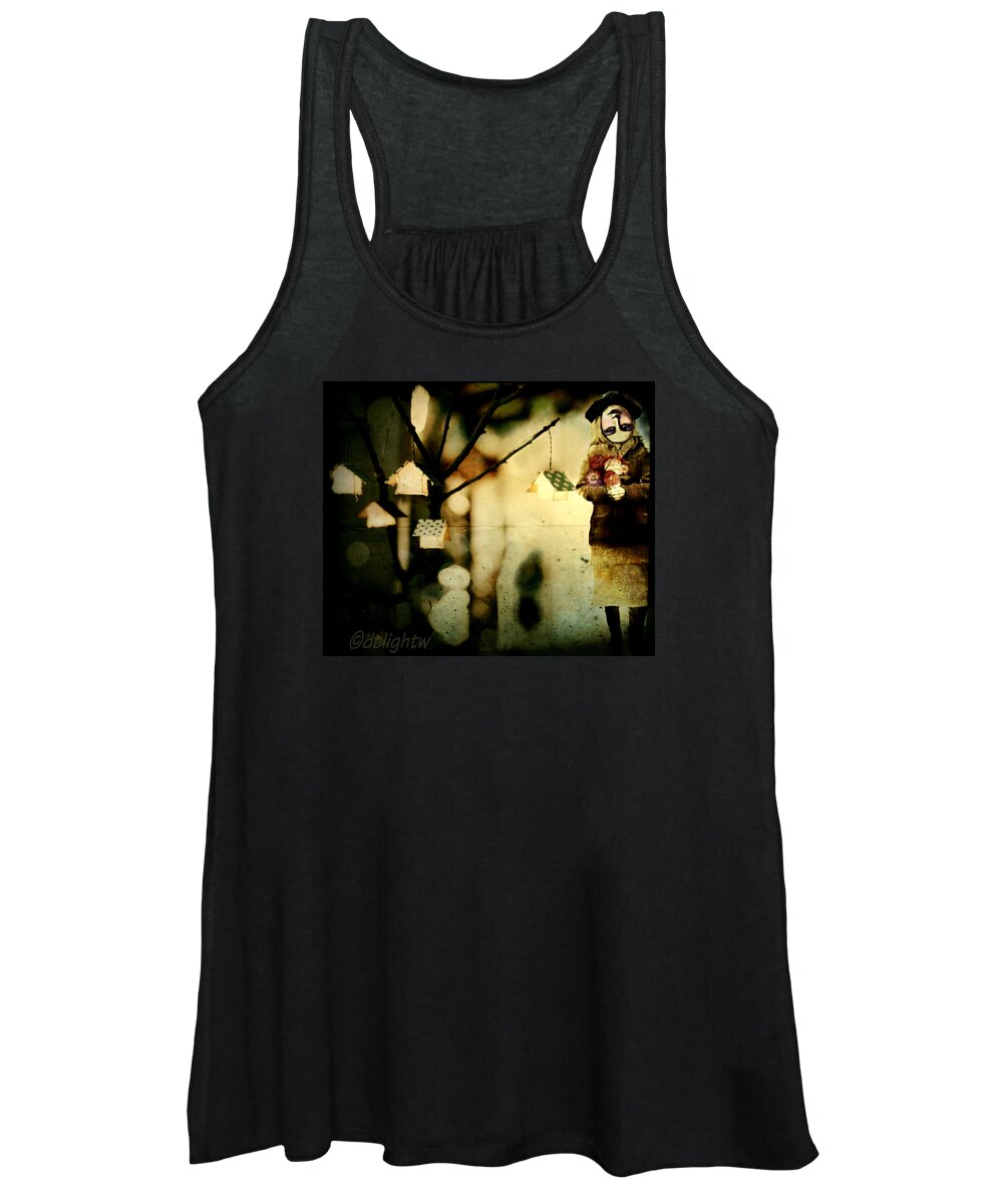 Woman Holding Flowers Women's Tank Top featuring the digital art Some Days Are Like That by Delight Worthyn