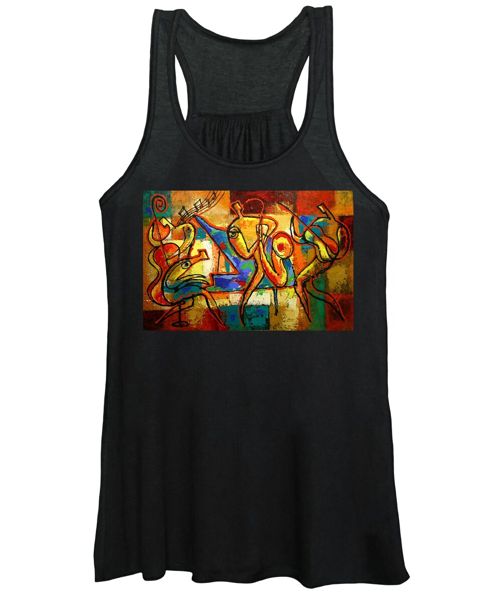  Jazz Painting Women's Tank Top featuring the painting Soul Jazz by Leon Zernitsky