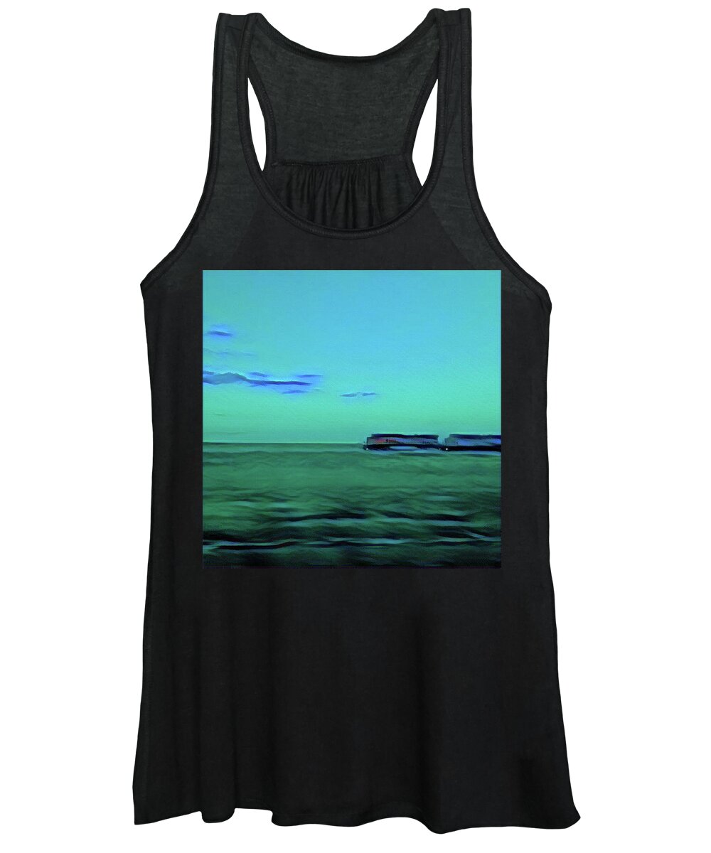 Train Women's Tank Top featuring the photograph Sound of a Train in the Distance by Sherry Kuhlkin