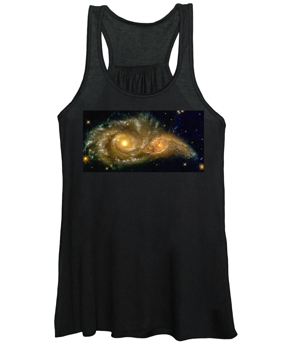 Spiral Women's Tank Top featuring the photograph Space image spiral galaxy encounter by Matthias Hauser