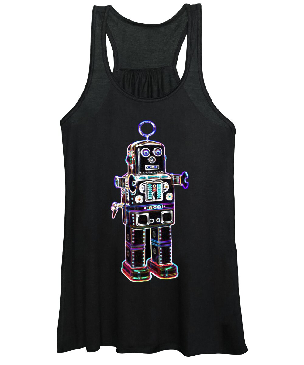 Robot Women's Tank Top featuring the digital art Spaceman Robot by DB Artist