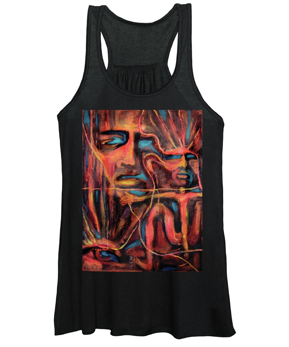 African American Women's Tank Top featuring the painting Spirit Guide 1 by Cora Marshall