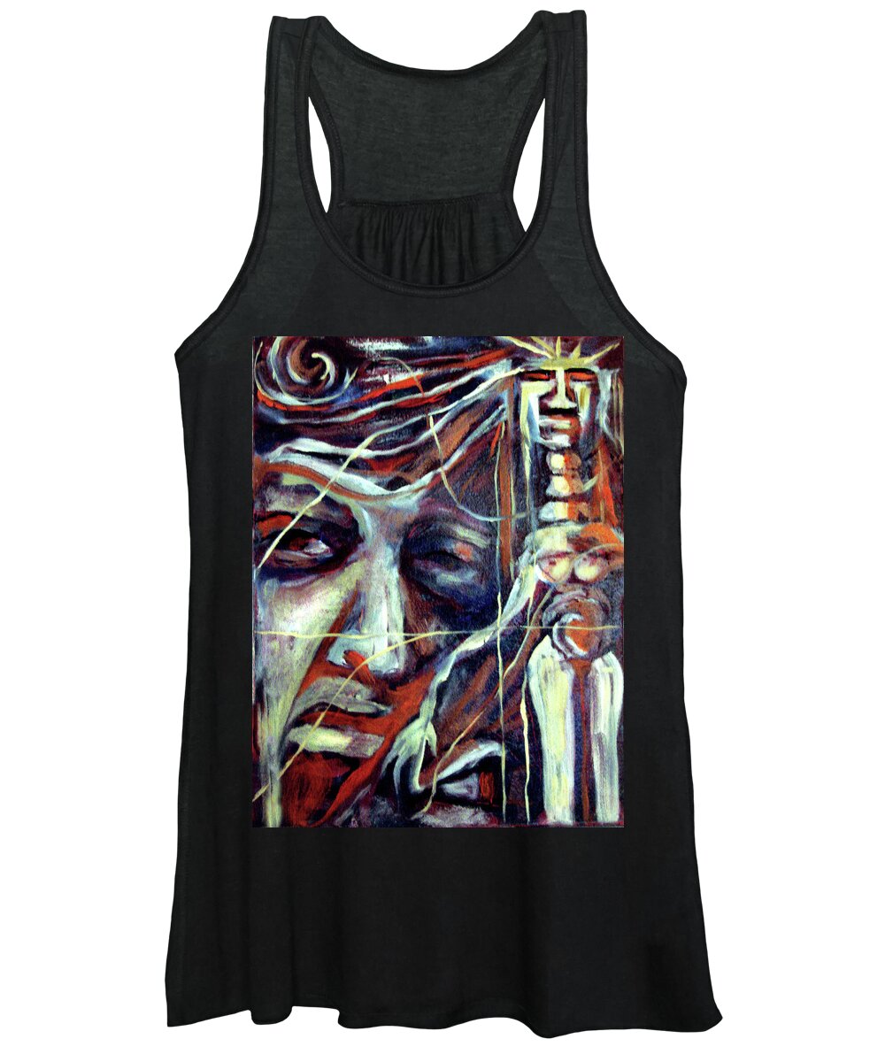 African American Women's Tank Top featuring the painting Spirit Guide 2 by Cora Marshall