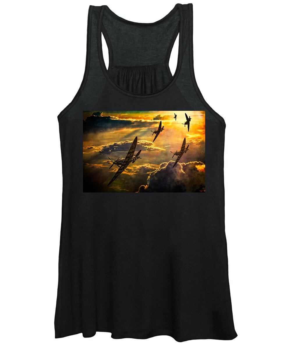 Fighter Women's Tank Top featuring the photograph Spitfire Attack by Chris Lord