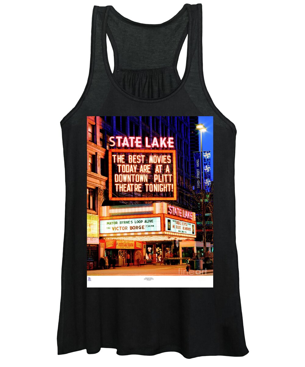 Vaudeville Women's Tank Top featuring the photograph State-Lake Theater by Tom Jelen