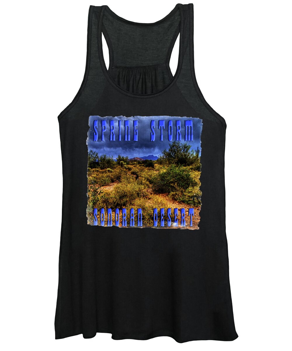 Arizona Women's Tank Top featuring the photograph Storm Clouds over the Sonoran Desert in Spring by Roger Passman
