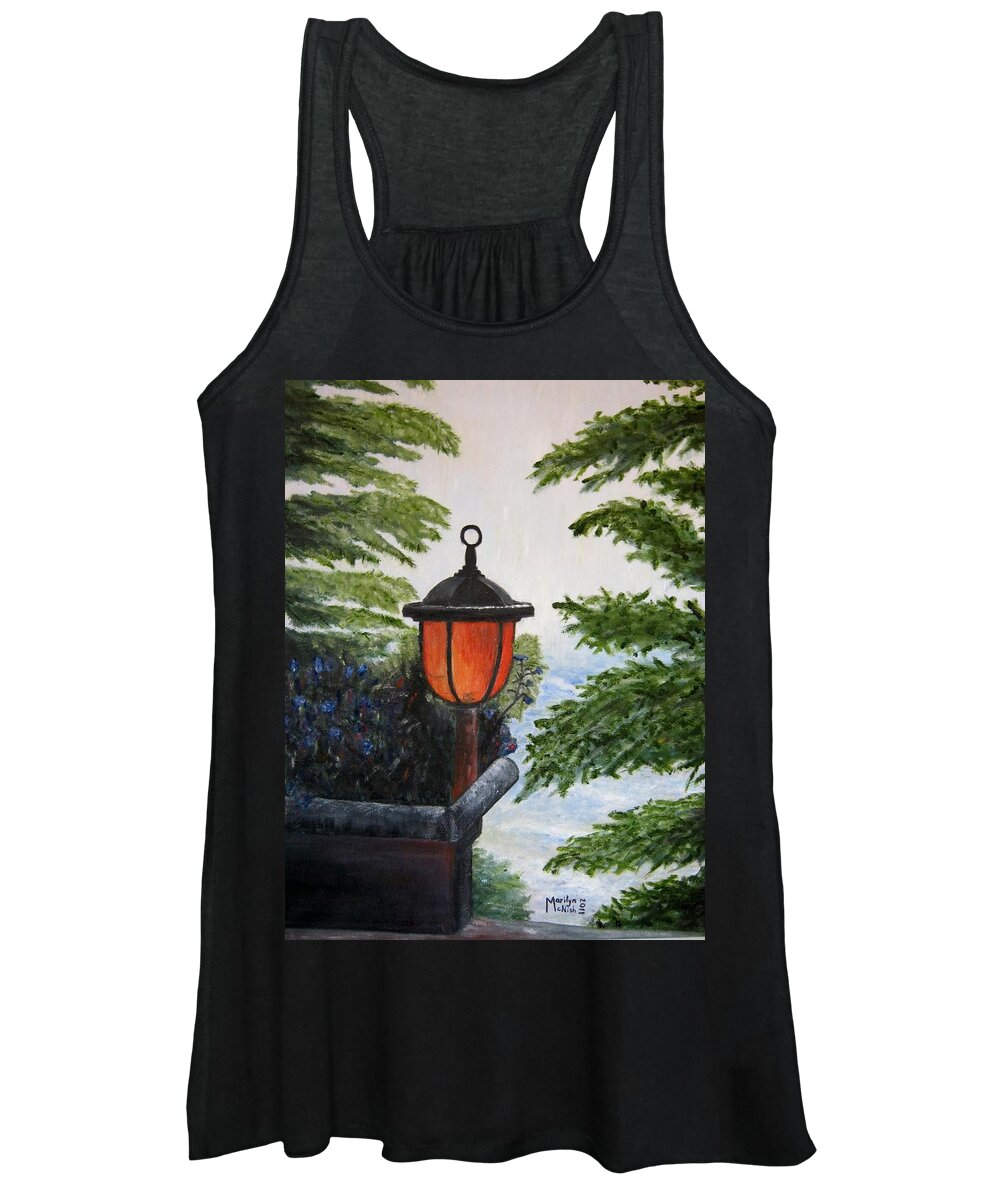 Solar Light Women's Tank Top featuring the painting Storm on Lake of the Woods by Marilyn McNish